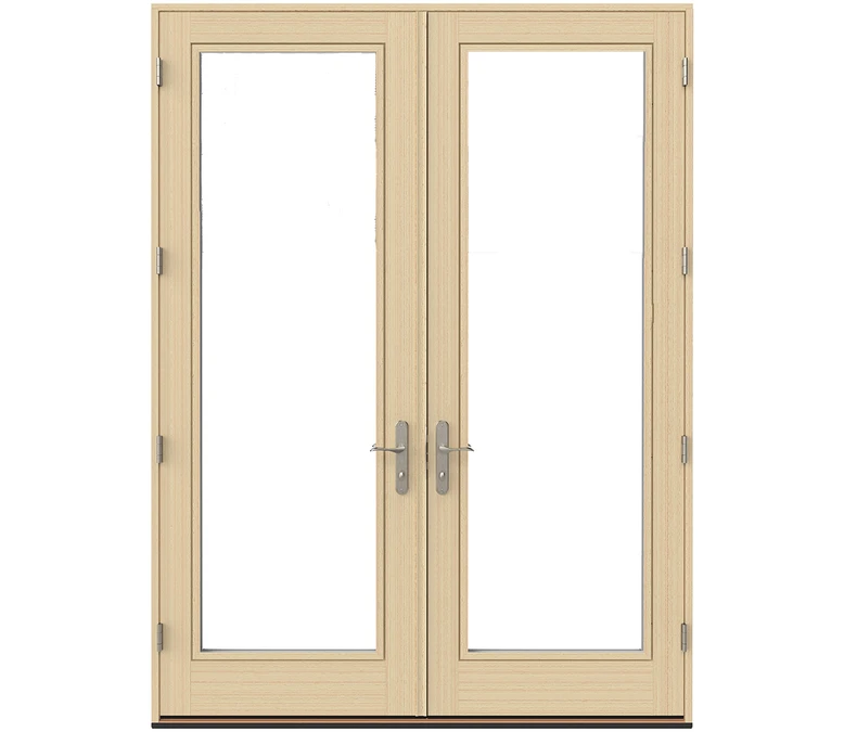 Morgantown Pella Lifestyle Series Wood Double Hinged Patio Doors